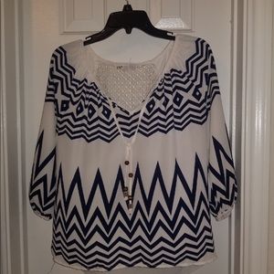 Shirt. Navy and White. Dillards